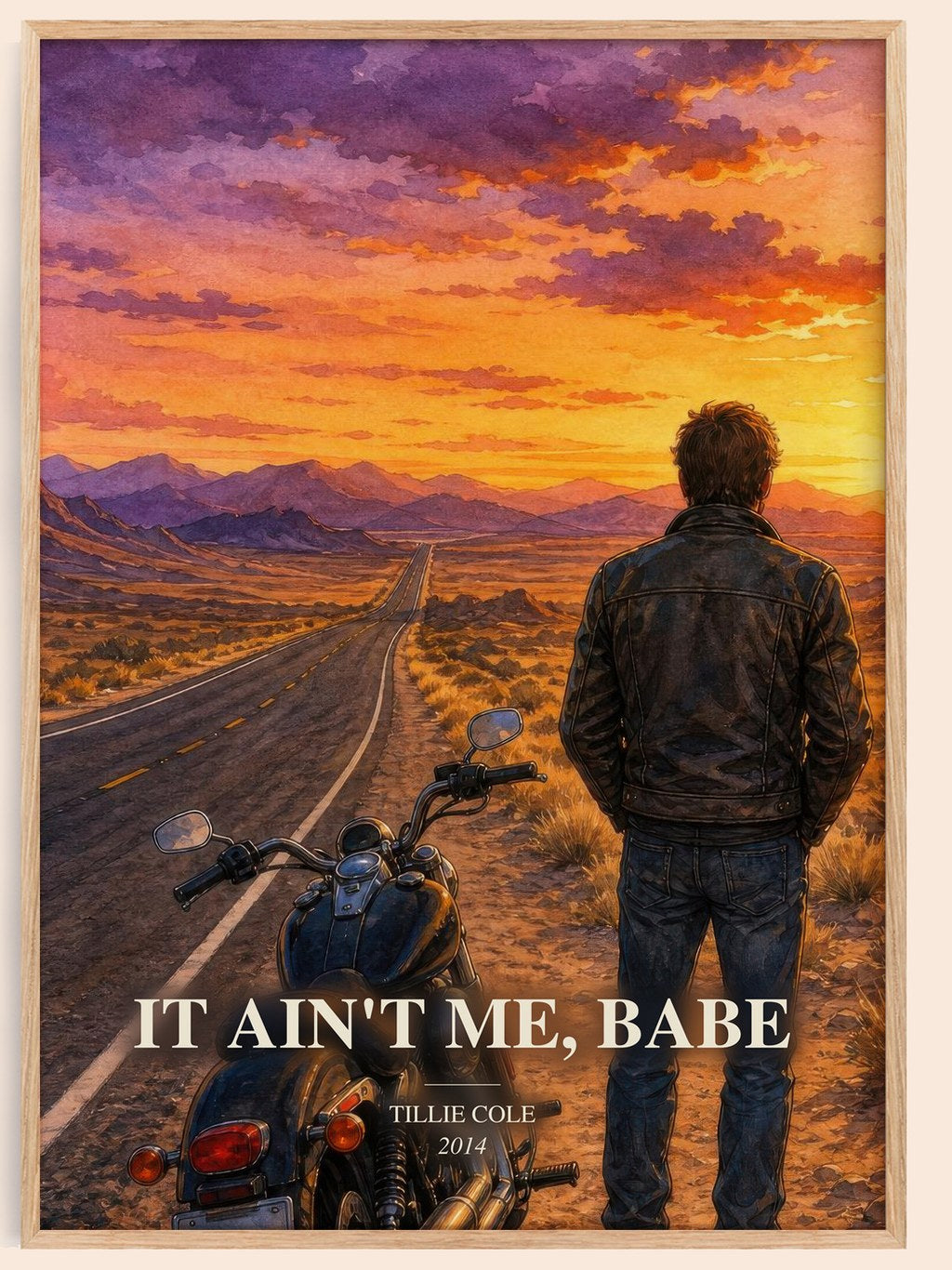 It Ain't Me, Babe watercolour book poster by Tillie Cole – framed literary art print