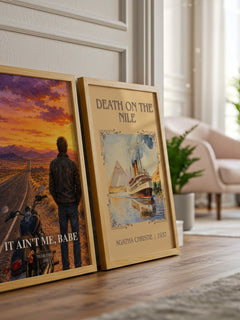 It Ain't Me, Babe watercolour print framed by window – literary home decor