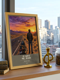 It Ain't Me, Babe book cover print framed by window – literary home decor