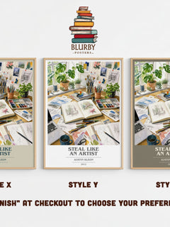 Steal like an artist book cover print in frame leaning in hallway – non fiction wall art