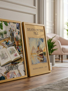 Steal like an artist watercolour print framed by window – literary home decor