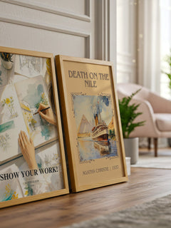 Show Your Work! watercolour print framed by window – literary home decor