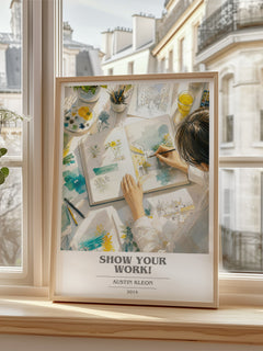 Show Your Work! book cover poster colour and style options – Austin Kleon book art