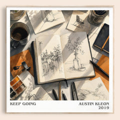 Keep Going literary book poster by Austin Kleon – framed literary art print