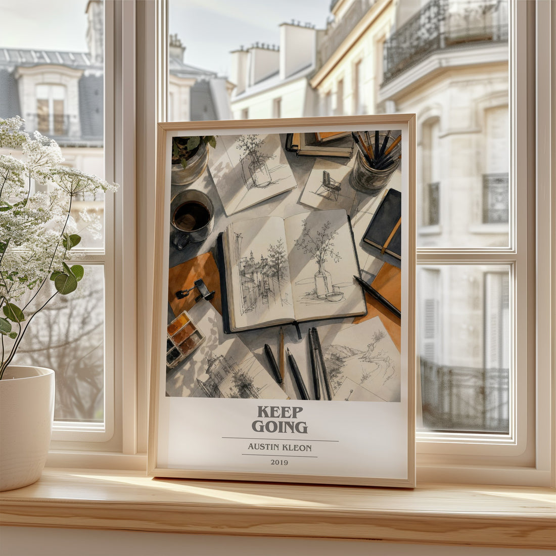 Keep Going book cover poster colour and style options – Austin Kleon book art