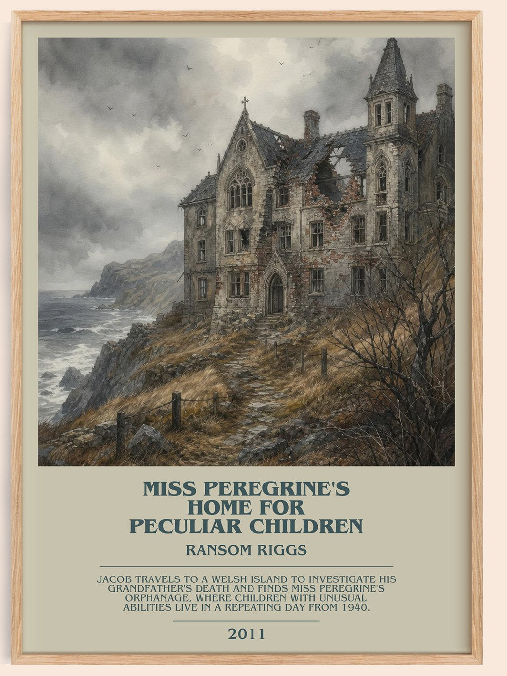 Miss Peregrine's Home for Peculiar Children bookish book poster by Ransom Riggs – framed literary art print