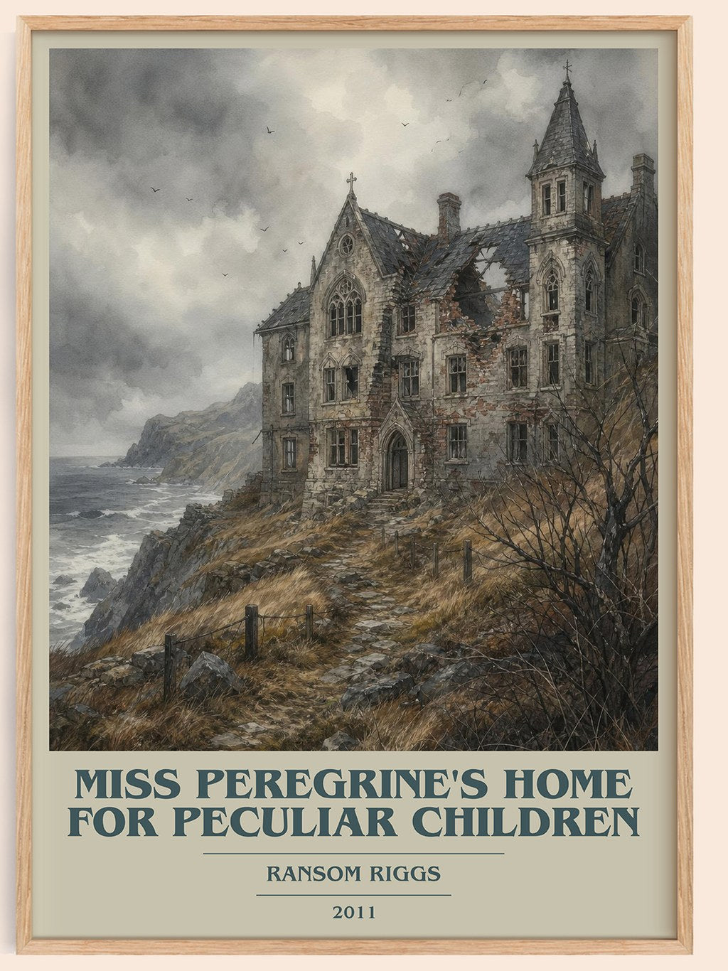 Miss Peregrine's Home for Peculiar Children book cover book poster by Ransom Riggs – framed literary art print