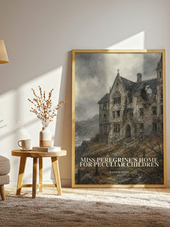 Miss Peregrine's Home for Peculiar Children watercolour print in frame leaning in hallway – fantasy wall art