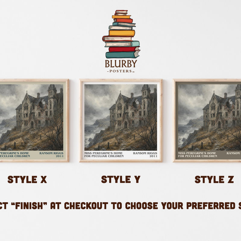 Miss Peregrine's Home for Peculiar Children literary print in frame leaning in hallway – fantasy wall art