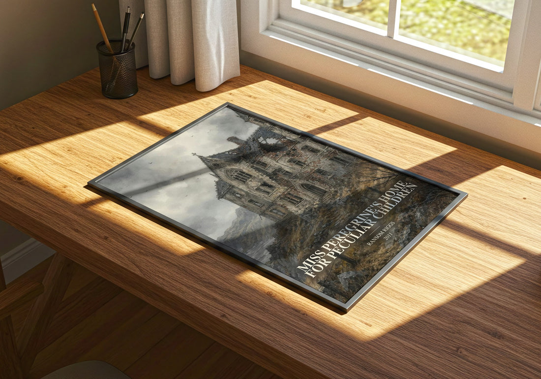 Miss Peregrine's Home for Peculiar Children watercolour book poster framed on wall – fantasy wall art