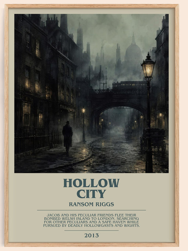 Hollow City bookish book poster by Ransom Riggs – framed literary art print