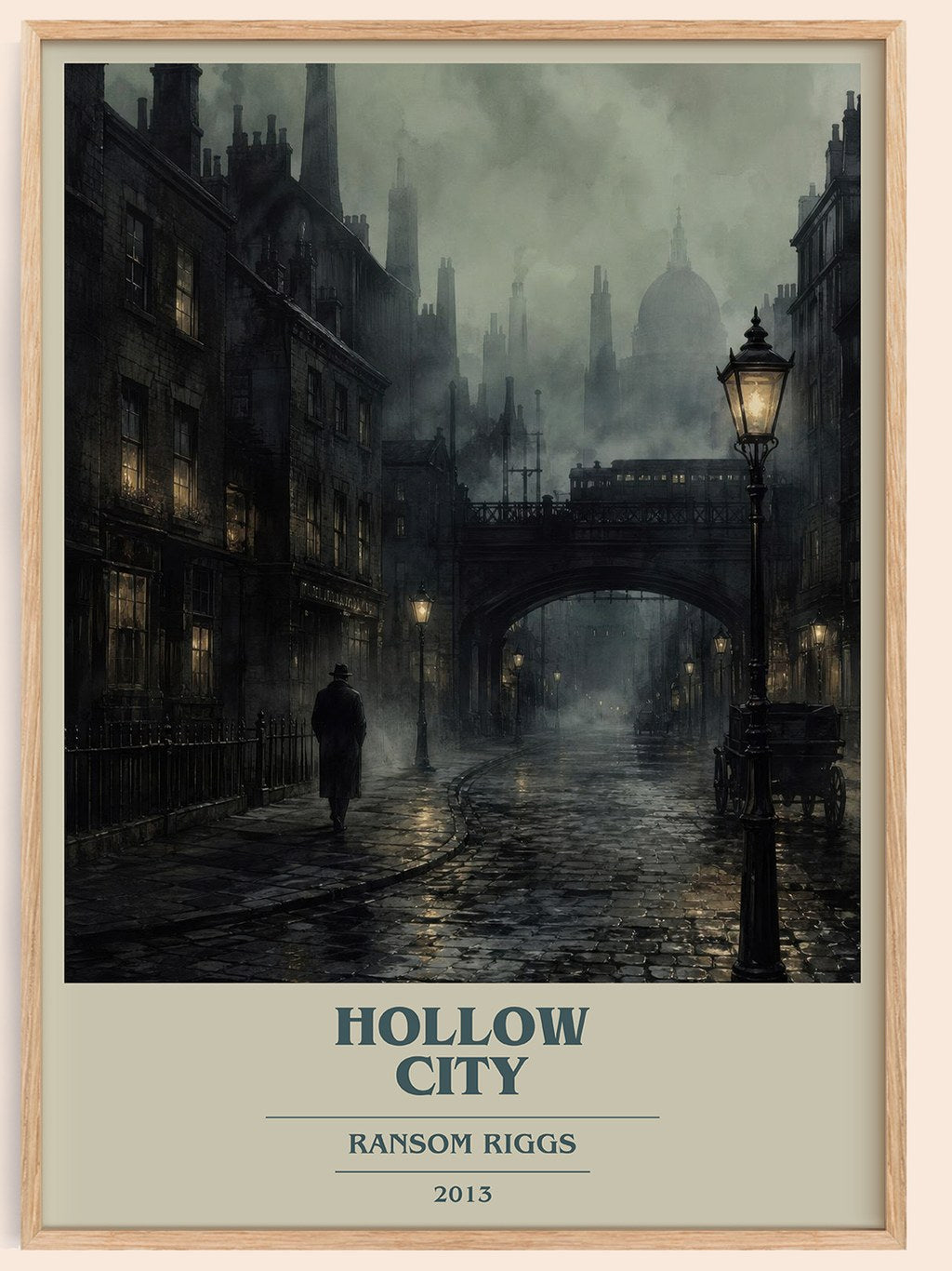 Hollow City book cover book poster by Ransom Riggs – framed literary art print