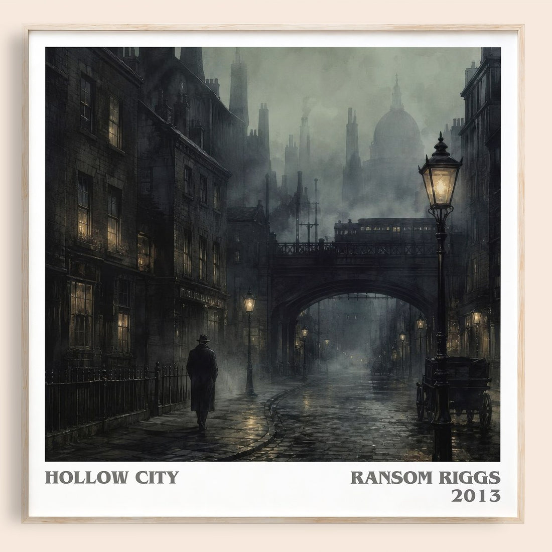 Hollow City literary book poster by Ransom Riggs – framed literary art print