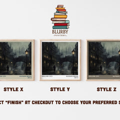 Hollow City literary print in frame leaning in hallway – fantasy wall art