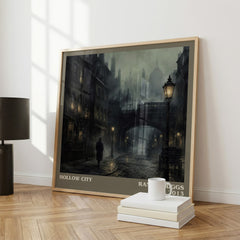 Hollow City literary print framed by window – literary home decor