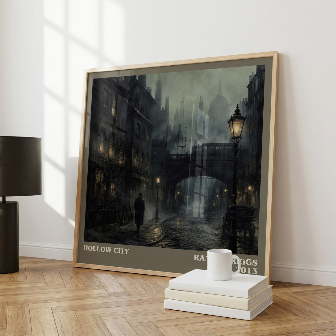Hollow City literary print framed by window – literary home decor