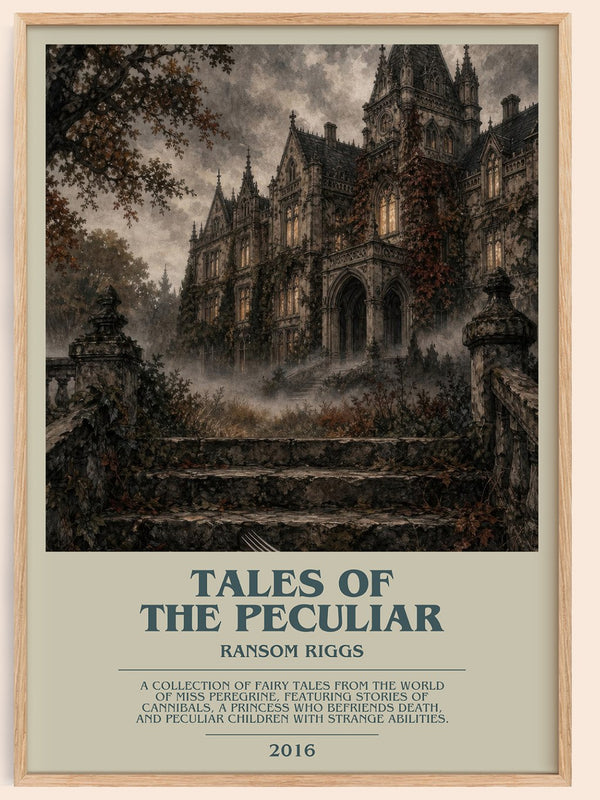 Tales of the Peculiar bookish book poster by Ransom Riggs – framed literary art print