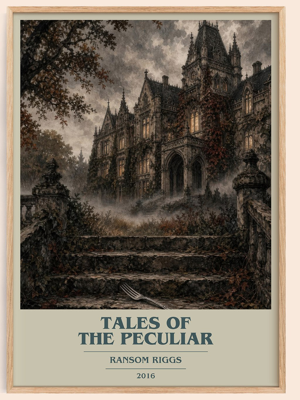 Tales of the Peculiar book cover book poster by Ransom Riggs – framed literary art print