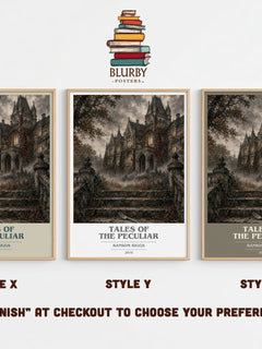 Tales of the Peculiar book cover print in frame leaning in hallway – fantasy wall art