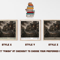 Tales of the Peculiar literary print in frame leaning in hallway – fantasy wall art