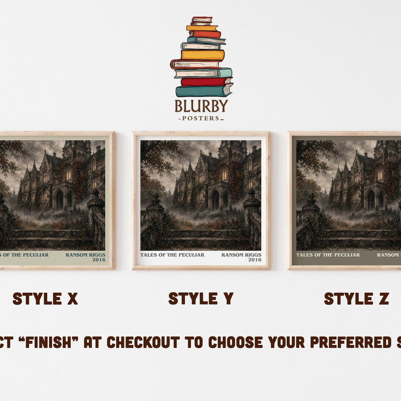 Tales of the Peculiar literary print in frame leaning in hallway – fantasy wall art