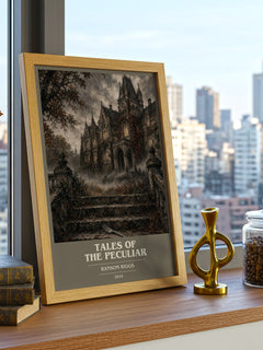 Tales of the Peculiar book cover print framed by window – literary home decor