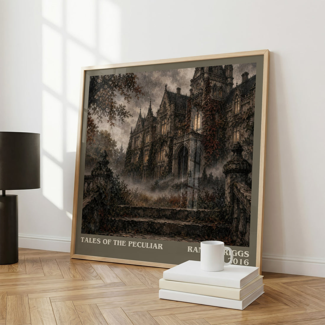 Tales of the Peculiar literary print framed by window – literary home decor