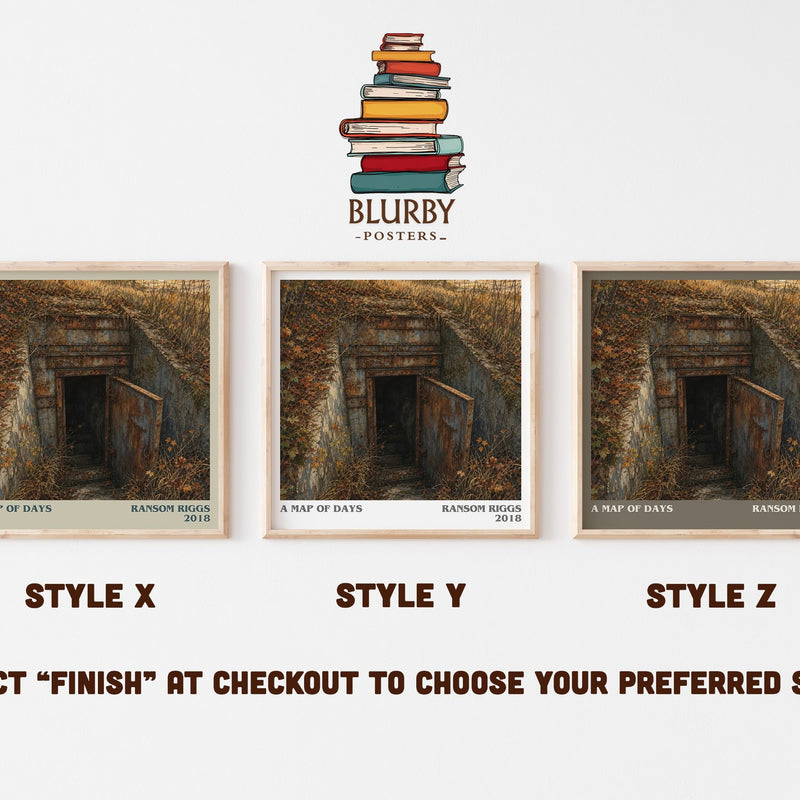 A Map of Days literary print in frame leaning in hallway – young adult wall art