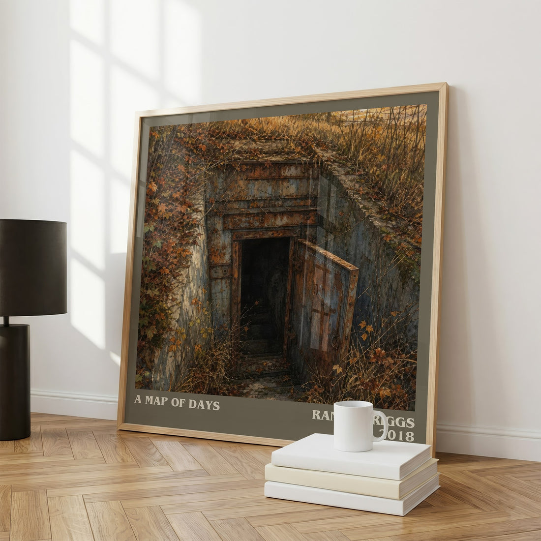 A Map of Days literary print framed by window – literary home decor