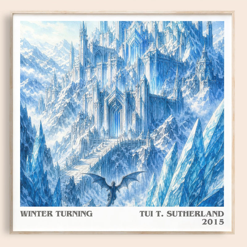 Winter Turning literary book poster by Tui T. Sutherland – framed literary art print