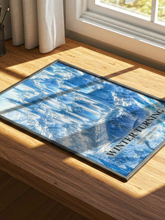 Winter Turning watercolour book poster framed on wall – fantasy wall art
