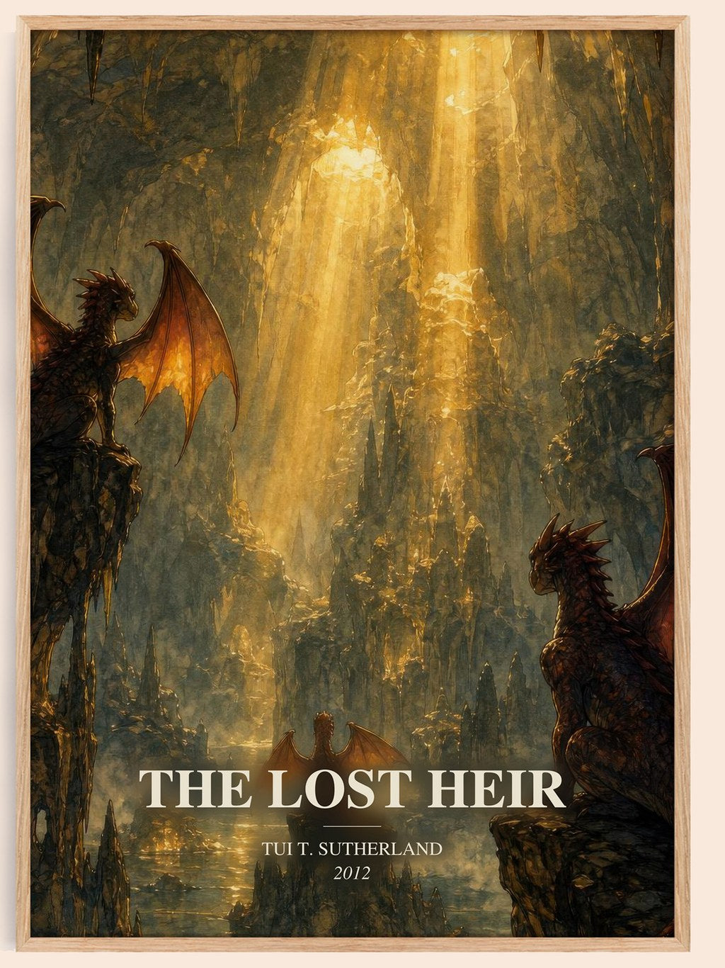 The Lost Heir watercolour book poster by Tui T. Sutherland – framed literary art print