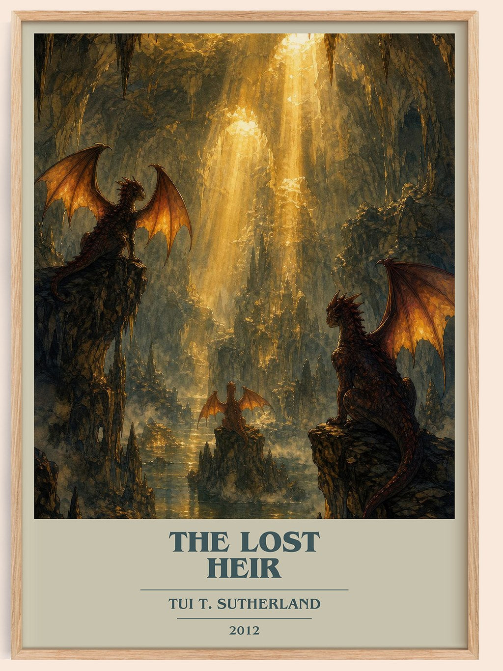The Lost Heir book cover book poster by Tui T. Sutherland – framed literary art print
