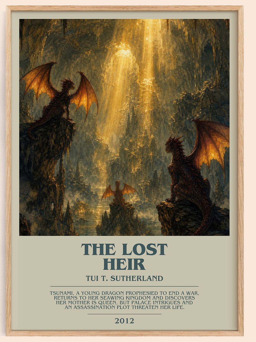 The Lost Heir bookish book poster by Tui T. Sutherland – framed literary art print