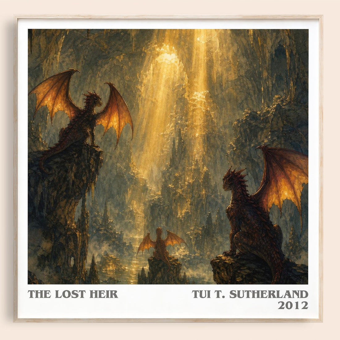 The Lost Heir literary book poster by Tui T. Sutherland – framed literary art print