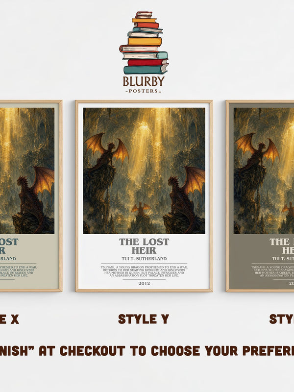 The Lost Heir bookish print in frame leaning in hallway – childrens wall art