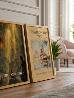 The Lost Heir watercolour print framed by window – literary home decor