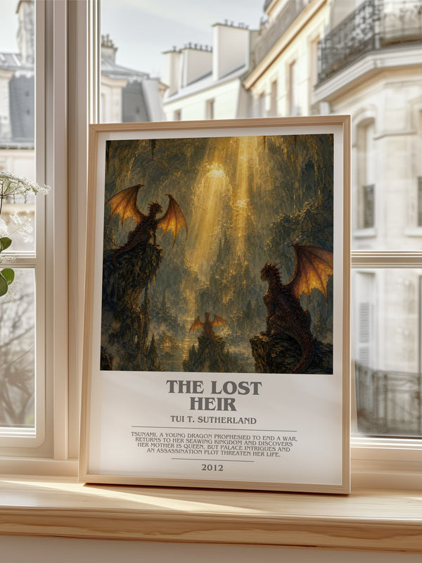The Lost Heir bookish poster colour and style options – Tui T. Sutherland book art