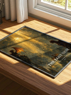 The Lost Heir watercolour book poster framed on wall – childrens wall art
