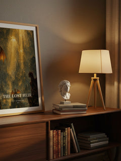 The Lost Heir watercolour print on bookshelf – Tui T. Sutherland fan gift