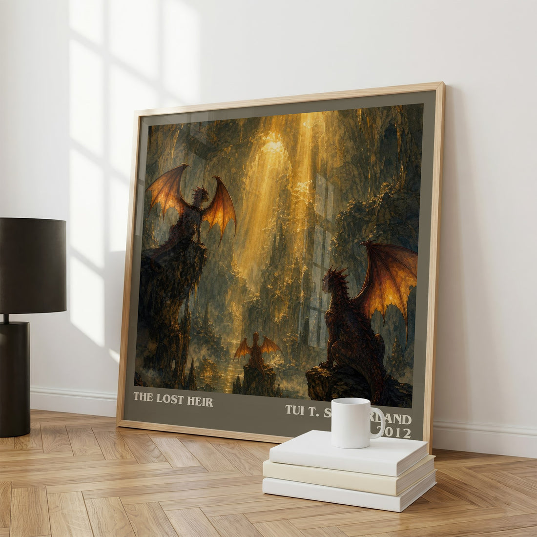 The Lost Heir literary print framed by window – literary home decor