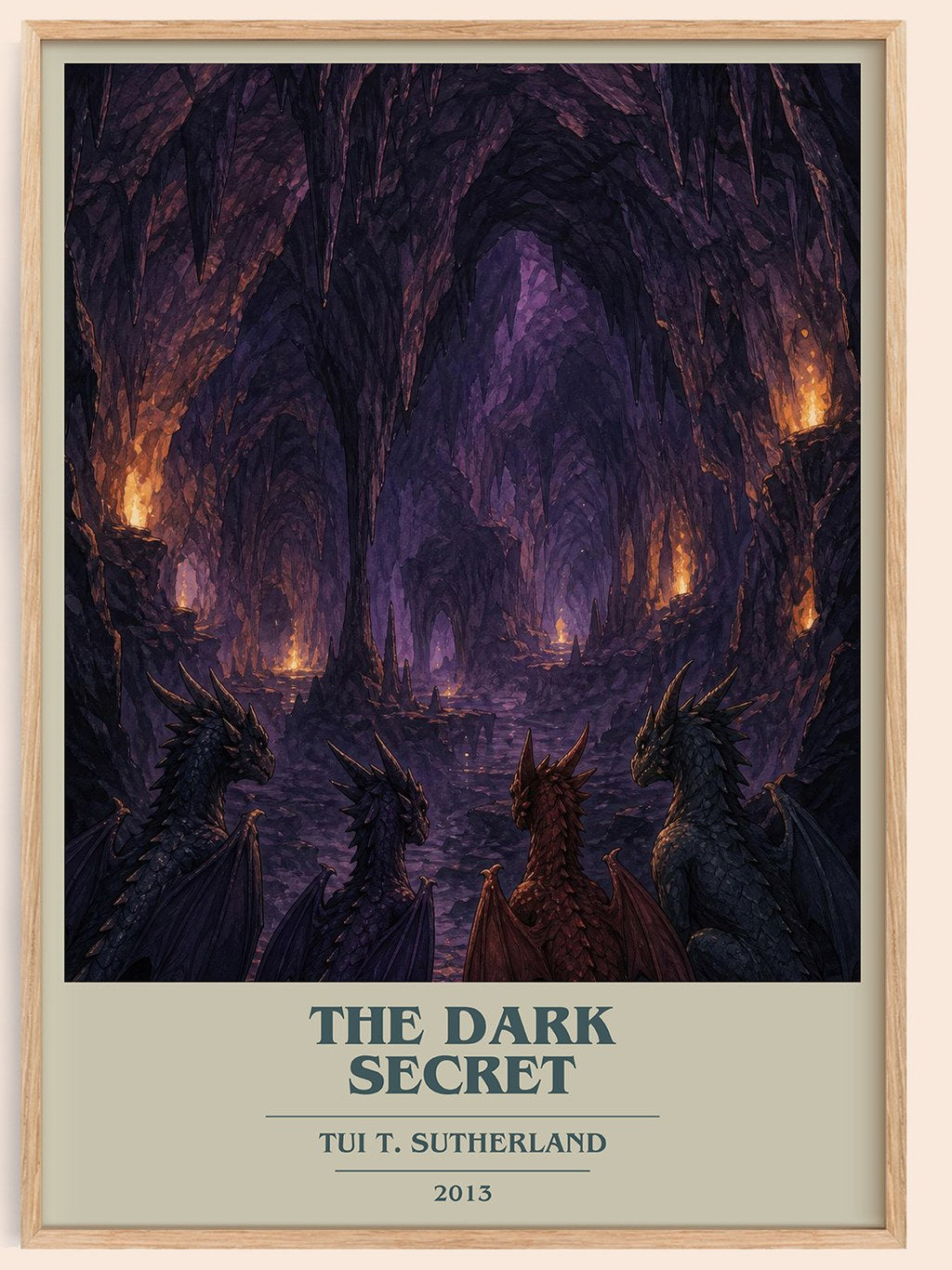 The Dark Secret book cover book poster by Tui T. Sutherland – framed literary art print