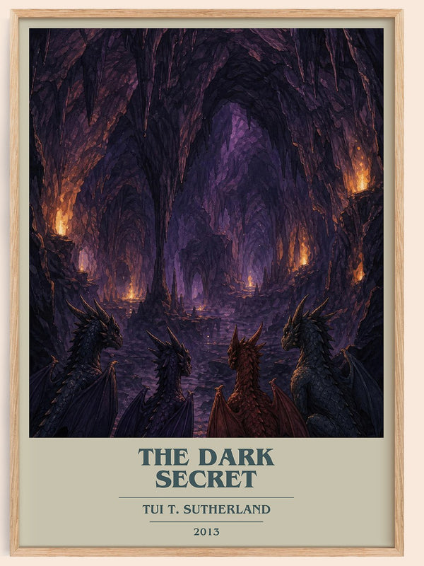 The Dark Secret book cover book poster by Tui T. Sutherland – framed literary art print
