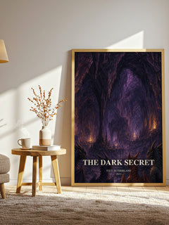 The Dark Secret watercolour print in frame leaning in hallway – fantasy wall art