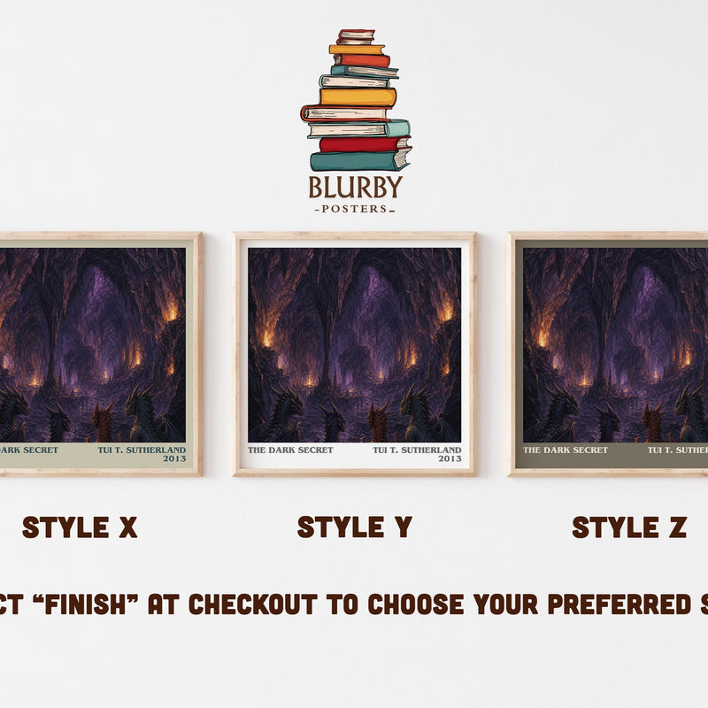 The Dark Secret literary print in frame leaning in hallway – fantasy wall art