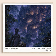 Moon Rising literary book poster by Tui T. Sutherland – framed literary art print