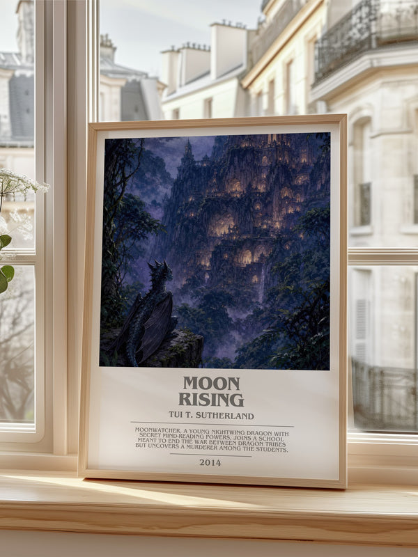Moon Rising bookish poster colour and style options – Tui T. Sutherland book art