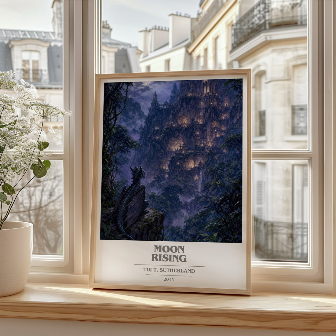Moon Rising book cover poster colour and style options – Tui T. Sutherland book art