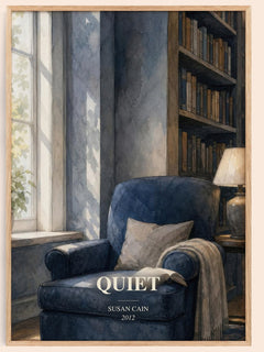 Quiet watercolour book poster by Susan Cain – framed literary art print