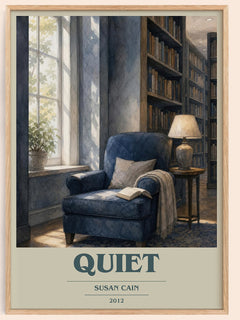 Quiet book cover book poster by Susan Cain – framed literary art print